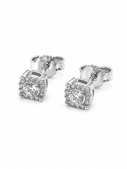 Pendientes Idee Preziose dal 1987 in Oro blanco Zircone IP.OK18B/207 - IP.OK18B/207